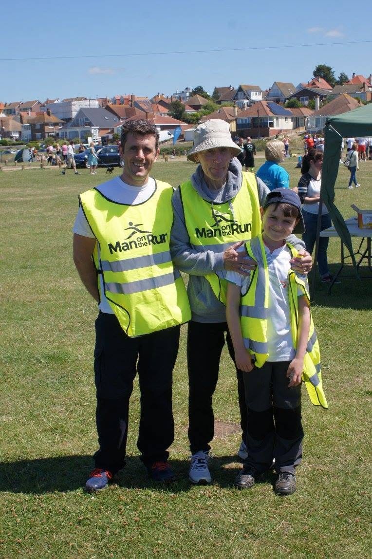 Three generations of the family volunteering at Man on the Run