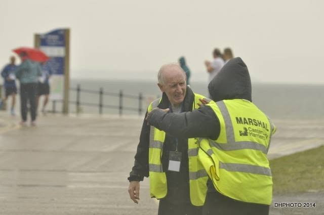 Gerry and Sarah on the seafront in the rain